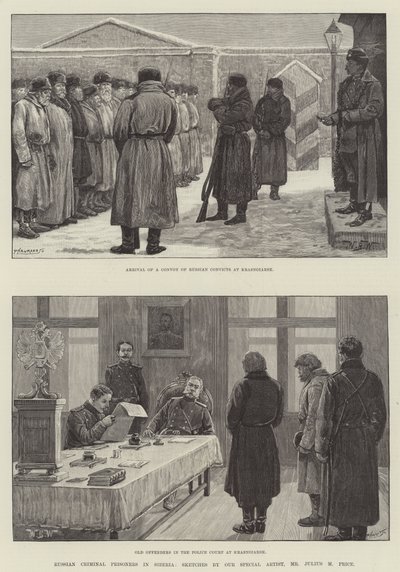 Russische Criminele Gevangenen in Siberië door William Barnes Wollen